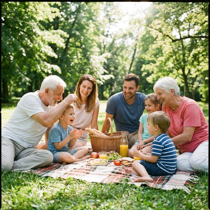 Family picnic outdoors