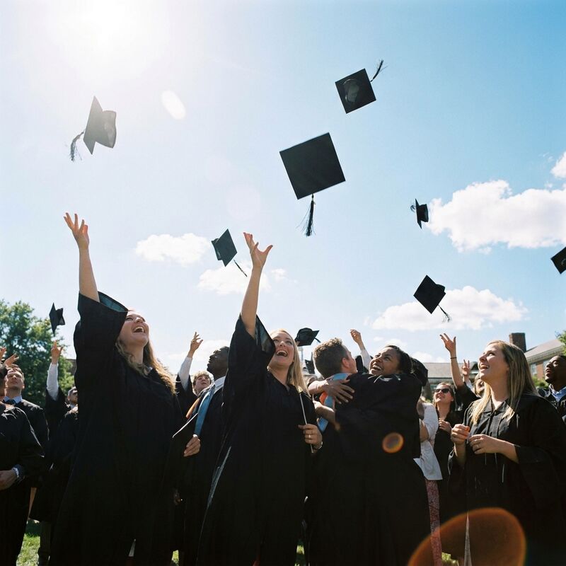 Graduation cap toss